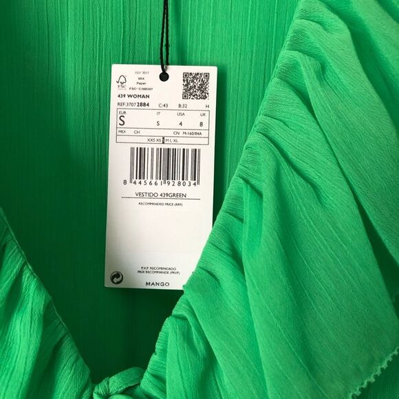 New Mango MNG Textured ruffled dress, women size small, size US 4 - Picture 7 of 11